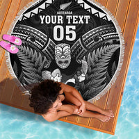 Custom New Zealand Maori Tiki Rugby Beach Blanket Go Aotearoa Maori Pattern LT05 - Polynesian Pride