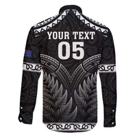 Custom New Zealand Maori Tiki Rugby Family Matching Off The Shoulder Long Sleeve Dress and Hawaiian Shirt Go Aotearoa Maori Pattern LT05 - Polynesian Pride