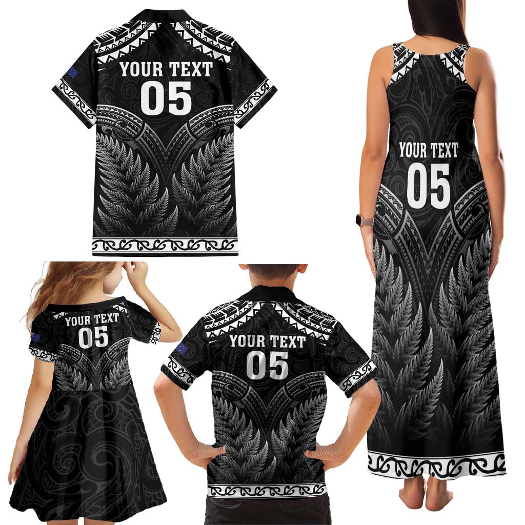 Custom New Zealand Maori Tiki Rugby Family Matching Tank Maxi Dress and Hawaiian Shirt Go Aotearoa Maori Pattern LT05 - Polynesian Pride