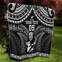 Custom New Zealand Maori Tiki Rugby Quilt Go Aotearoa Maori Pattern LT05 - Polynesian Pride