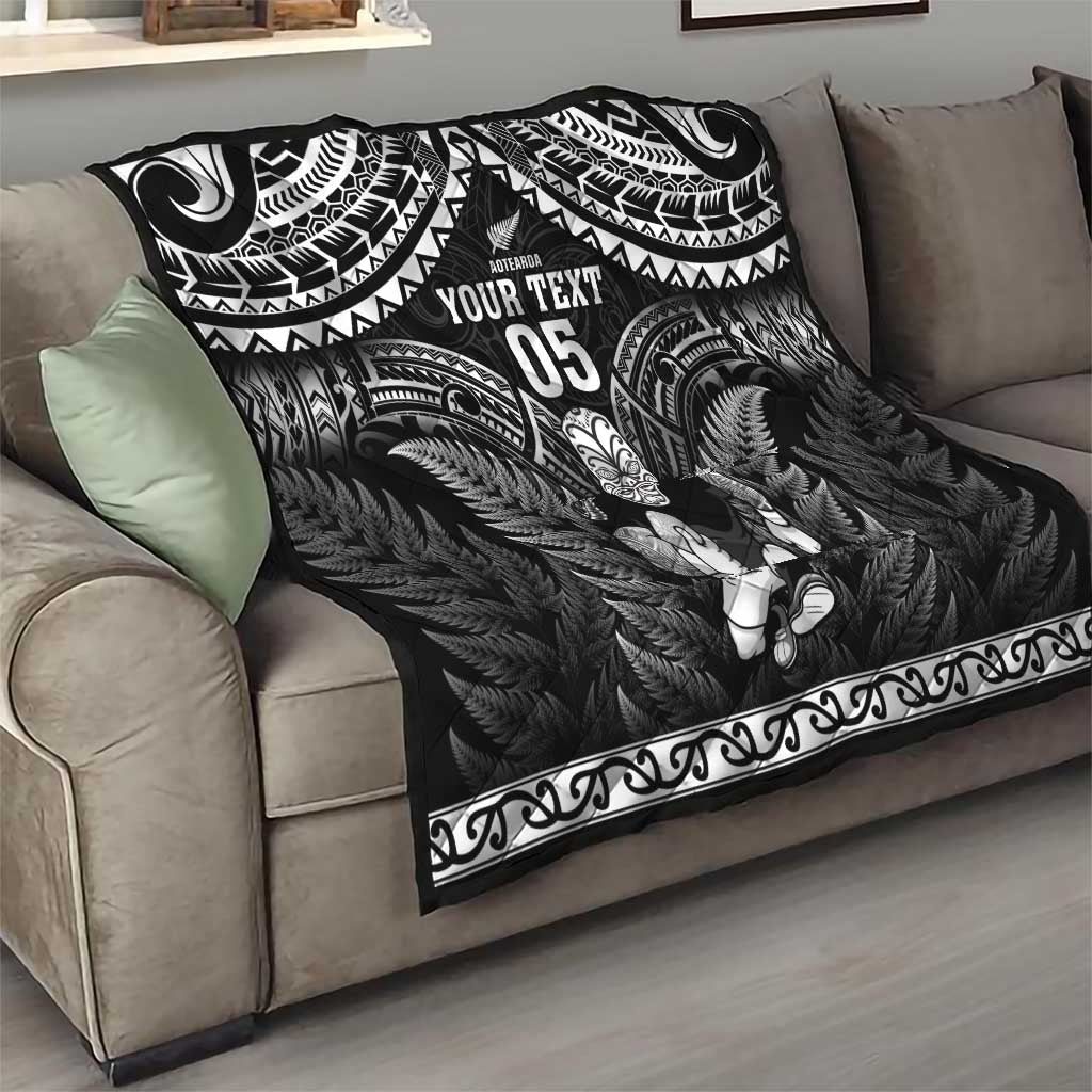 Custom New Zealand Maori Tiki Rugby Quilt Go Aotearoa Maori Pattern LT05 - Polynesian Pride