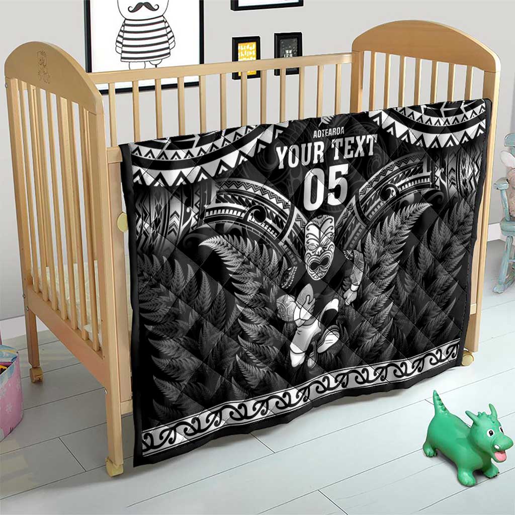 Custom New Zealand Maori Tiki Rugby Quilt Go Aotearoa Maori Pattern LT05 - Polynesian Pride