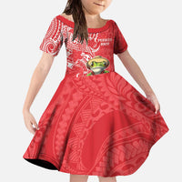Personalized Puerto Rico Family Matching Off The Shoulder Long Sleeve Dress and Hawaiian Shirt Coqui Frog With Polynesian Pattern - Polynesian Pride