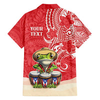 Personalized Puerto Rico Family Matching Off Shoulder Maxi Dress and Hawaiian Shirt Coqui Frog With Polynesian Pattern - Polynesian Pride