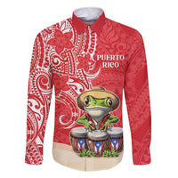 Personalized Puerto Rico Family Matching Off Shoulder Maxi Dress and Hawaiian Shirt Coqui Frog With Polynesian Pattern - Polynesian Pride