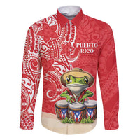 Personalized Puerto Rico Family Matching Short Sleeve Bodycon Dress and Hawaiian Shirt Coqui Frog With Polynesian Pattern - Polynesian Pride
