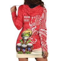 Personalized Puerto Rico Hoodie Dress Coqui Frog With Polynesian Pattern LT05 - Polynesian Pride