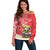Personalized Puerto Rico Off Shoulder Sweater Coqui Frog With Polynesian Pattern - Polynesian Pride
