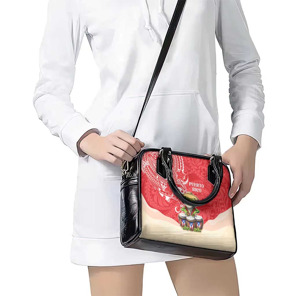 Puerto Rico Shoulder Handbag Coqui Frog With Polynesian Pattern - Polynesian Pride
