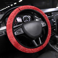 Puerto Rico Steering Wheel Cover Coqui Frog With Polynesian Pattern - Polynesian Pride