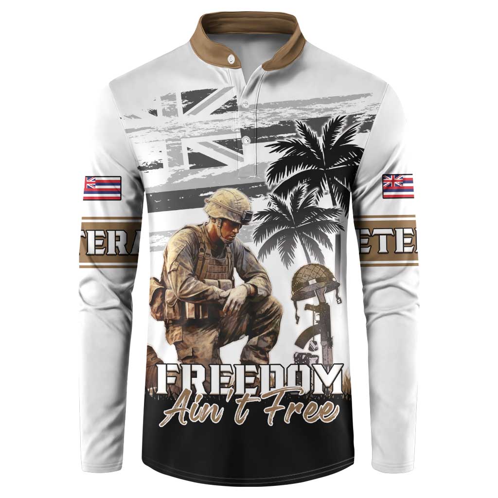 Hawaii Veterans Day Button Sweatshirt Honor The Fallen Flag Grunge Style