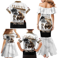 Hawaii Veterans Day Family Matching Mermaid Dress and Hawaiian Shirt Honor The Fallen Flag Grunge Style LT05 - Polynesian Pride