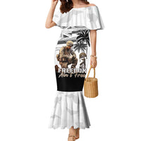 Hawaii Veterans Day Family Matching Mermaid Dress and Hawaiian Shirt Honor The Fallen Flag Grunge Style LT05 Mom's Dress White - Polynesian Pride