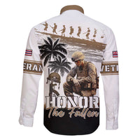 Hawaii Veterans Day Family Matching Off Shoulder Short Dress and Hawaiian Shirt Honor The Fallen Flag Grunge Style LT05 - Polynesian Pride