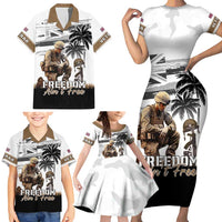 Hawaii Veterans Day Family Matching Short Sleeve Bodycon Dress and Hawaiian Shirt Honor The Fallen Flag Grunge Style LT05 - Polynesian Pride