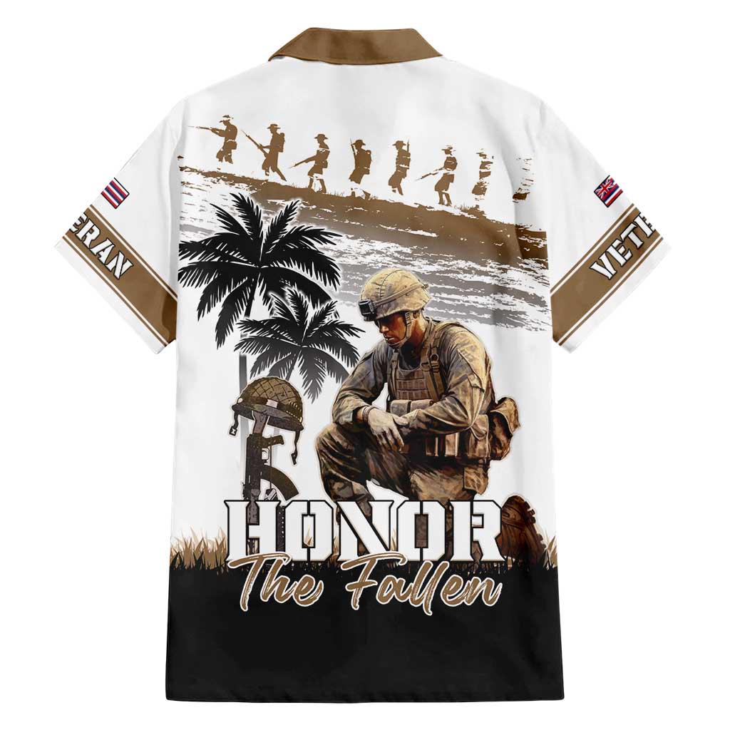 Hawaii Veterans Day Family Matching Short Sleeve Bodycon Dress and Hawaiian Shirt Honor The Fallen Flag Grunge Style LT05 - Polynesian Pride