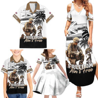 Hawaii Veterans Day Family Matching Summer Maxi Dress and Hawaiian Shirt Honor The Fallen Flag Grunge Style LT05 - Polynesian Pride