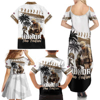 Hawaii Veterans Day Family Matching Summer Maxi Dress and Hawaiian Shirt Honor The Fallen Flag Grunge Style LT05 - Polynesian Pride