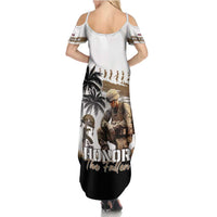 Hawaii Veterans Day Family Matching Summer Maxi Dress and Hawaiian Shirt Honor The Fallen Flag Grunge Style LT05 - Polynesian Pride
