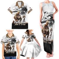 Hawaii Veterans Day Family Matching Tank Maxi Dress and Hawaiian Shirt Honor The Fallen Flag Grunge Style LT05 - Polynesian Pride