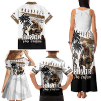 Hawaii Veterans Day Family Matching Tank Maxi Dress and Hawaiian Shirt Honor The Fallen Flag Grunge Style LT05 - Polynesian Pride