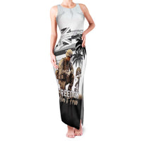 Hawaii Veterans Day Family Matching Tank Maxi Dress and Hawaiian Shirt Honor The Fallen Flag Grunge Style LT05 Mom's Dress White - Polynesian Pride