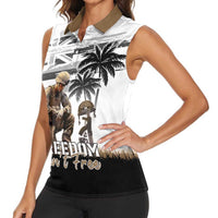 Hawaii Veterans Day Women Sleeveless Polo Shirt Honor The Fallen Flag Grunge Style