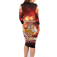 Hawaii Veterans Day Family Matching Long Sleeve Bodycon Dress and Hawaiian Shirt May We Never Forget Freedom Isn't Free LT05 - Polynesian Pride