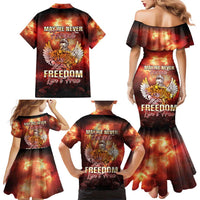Hawaii Veterans Day Family Matching Mermaid Dress and Hawaiian Shirt May We Never Forget Freedom Isn't Free LT05 - Polynesian Pride