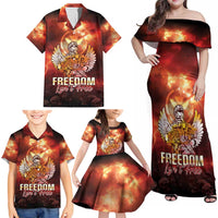 Hawaii Veterans Day Family Matching Off Shoulder Maxi Dress and Hawaiian Shirt May We Never Forget Freedom Isn't Free LT05 - Polynesian Pride