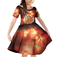 Hawaii Veterans Day Family Matching Off Shoulder Short Dress and Hawaiian Shirt May We Never Forget Freedom Isn't Free LT05 Daughter's Dress Red - Polynesian Pride