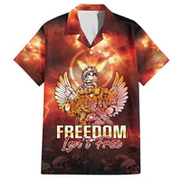Hawaii Veterans Day Family Matching Off Shoulder Short Dress and Hawaiian Shirt May We Never Forget Freedom Isn't Free LT05 Dad's Shirt - Short Sleeve Red - Polynesian Pride