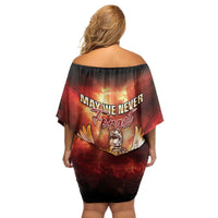 Hawaii Veterans Day Family Matching Off Shoulder Short Dress and Hawaiian Shirt May We Never Forget Freedom Isn't Free LT05 - Polynesian Pride