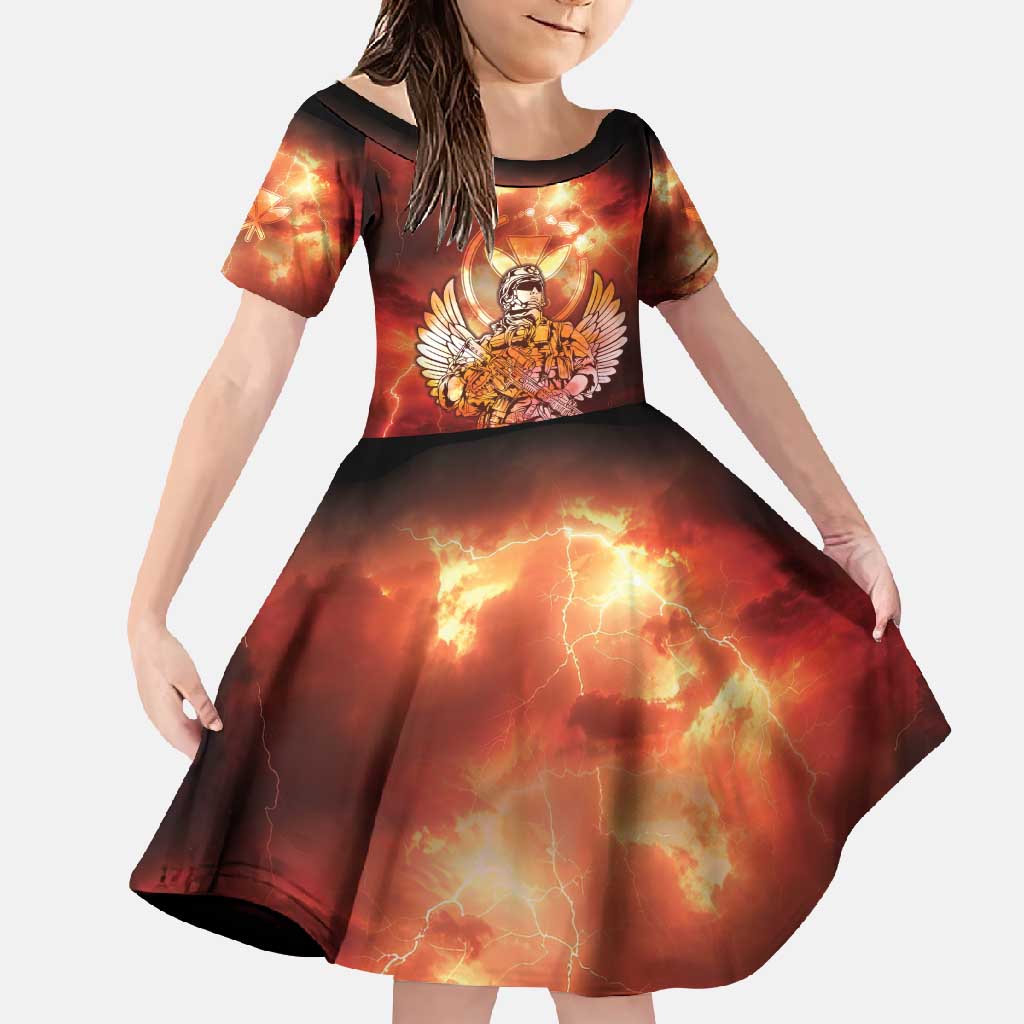 Hawaii Veterans Day Family Matching Summer Maxi Dress and Hawaiian Shirt May We Never Forget Freedom Isn't Free LT05 Daughter's Dress Red - Polynesian Pride