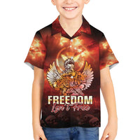 Hawaii Veterans Day Family Matching Summer Maxi Dress and Hawaiian Shirt May We Never Forget Freedom Isn't Free LT05 Son's Shirt Red - Polynesian Pride