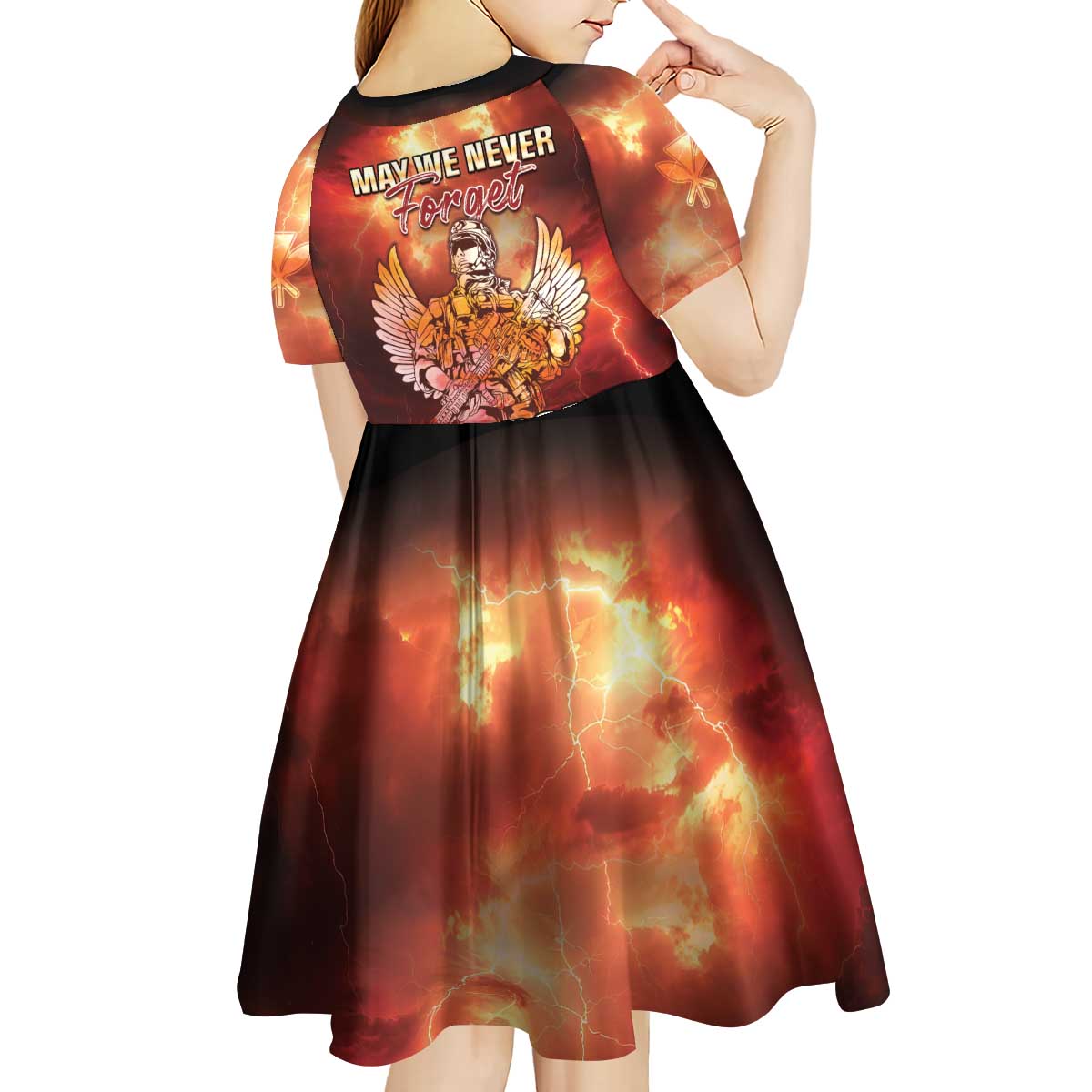 Hawaii Veterans Day Kid Short Sleeve Dress May We Never Forget Freedom Isn't Free LT05 - Polynesian Pride