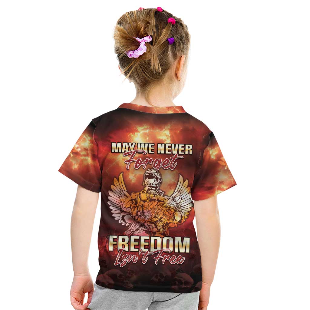 Hawaii Veterans Day Kid T Shirt May We Never Forget Freedom Isn't Free