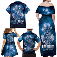 Federated States of Micronesia Veterans Day Family Matching Off Shoulder Maxi Dress and Hawaiian Shirt May We Never Forget Freedom Isn't Free LT05 - Polynesian Pride