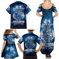 Federated States of Micronesia Veterans Day Family Matching Summer Maxi Dress and Hawaiian Shirt May We Never Forget Freedom Isn't Free LT05 - Polynesian Pride