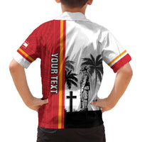 French Polynesia Armistice Day Family Matching Off The Shoulder Long Sleeve Dress and Hawaiian Shirt Lest We Forget Flag Style LT05 - Polynesian Pride