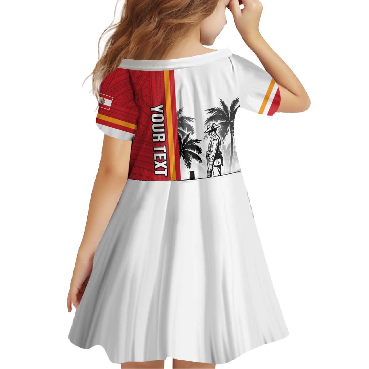 French Polynesia Armistice Day Family Matching Off The Shoulder Long Sleeve Dress and Hawaiian Shirt Lest We Forget Flag Style LT05 - Polynesian Pride