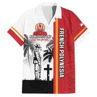 French Polynesia Armistice Day Family Matching Summer Maxi Dress and Hawaiian Shirt Lest We Forget Flag Style