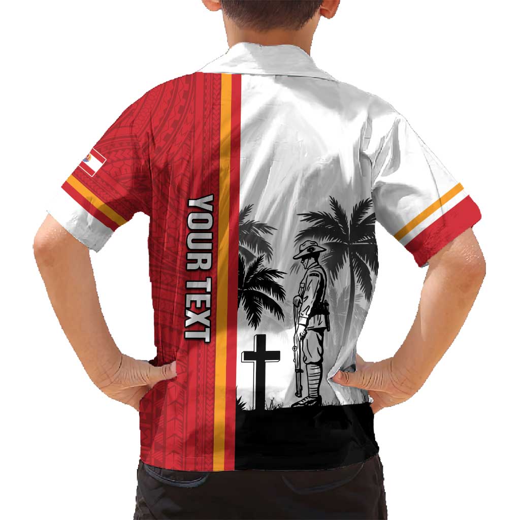 French Polynesia Armistice Day Family Matching Tank Maxi Dress and Hawaiian Shirt Lest We Forget Flag Style