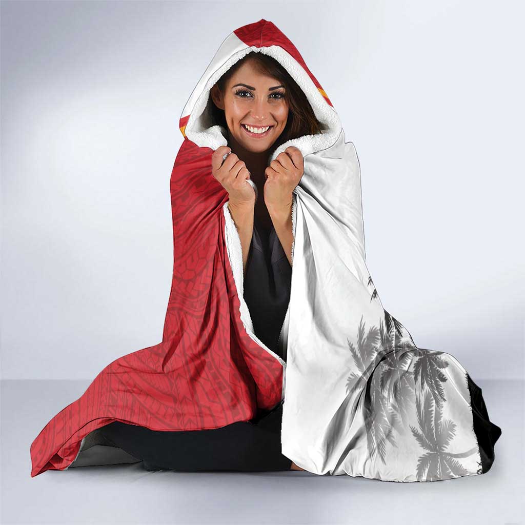 French Polynesia Armistice Day Hooded Blanket Lest We Forget Flag Style