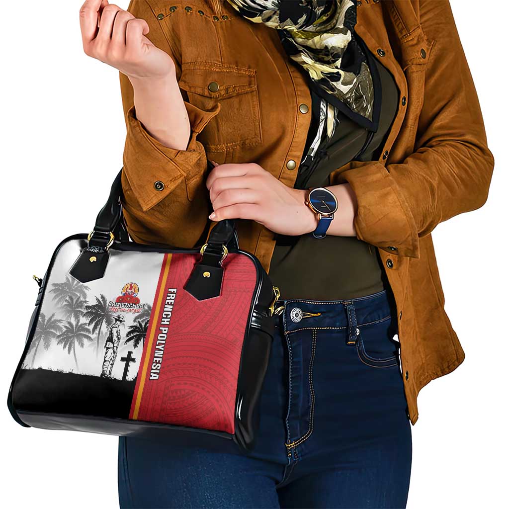 French Polynesia Armistice Day Shoulder Handbag Lest We Forget Flag Style