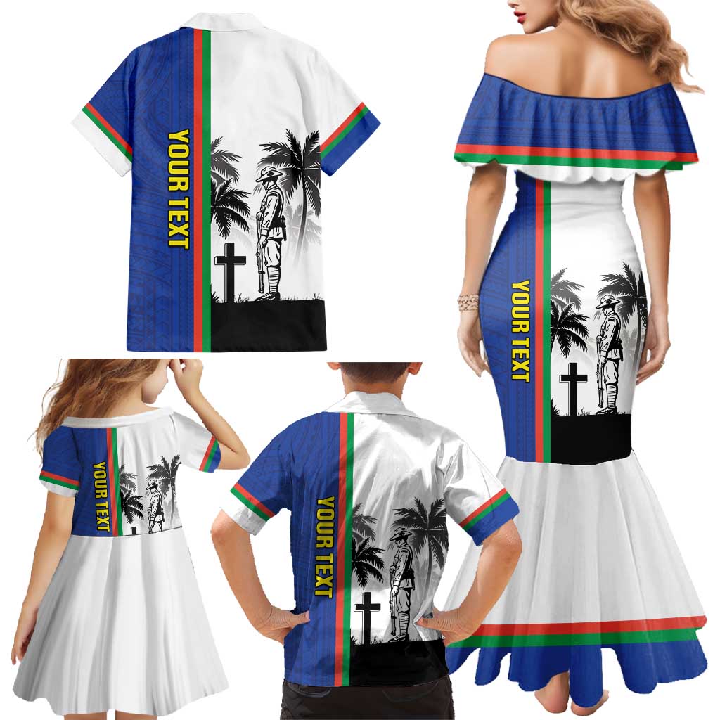 New Caledonia Armistice Day Family Matching Mermaid Dress and Hawaiian Shirt Lest We Forget Flag Style LT05 - Polynesian Pride