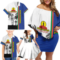 New Caledonia Armistice Day Family Matching Off Shoulder Short Dress and Hawaiian Shirt Lest We Forget Flag Style LT05 - Polynesian Pride