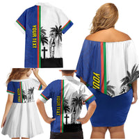 New Caledonia Armistice Day Family Matching Off Shoulder Short Dress and Hawaiian Shirt Lest We Forget Flag Style LT05 - Polynesian Pride
