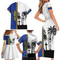 New Caledonia Armistice Day Family Matching Short Sleeve Bodycon Dress and Hawaiian Shirt Lest We Forget Flag Style LT05 - Polynesian Pride