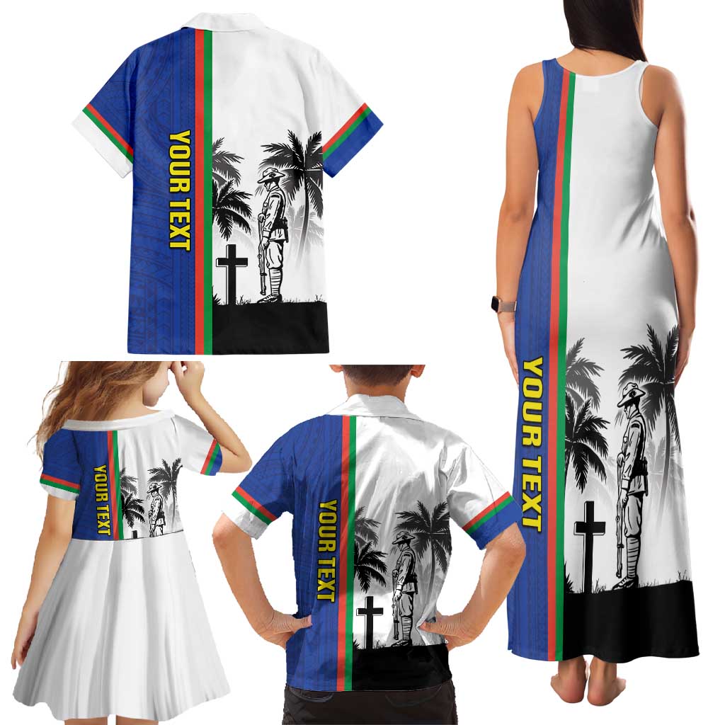 New Caledonia Armistice Day Family Matching Tank Maxi Dress and Hawaiian Shirt Lest We Forget Flag Style LT05 - Polynesian Pride